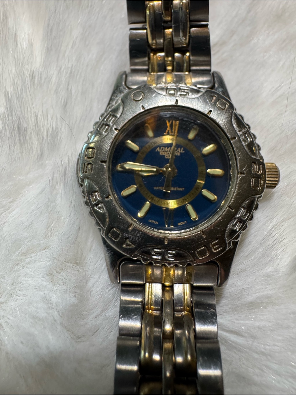 TwoTone Womens Stainless Steel Watch With Blue Dial